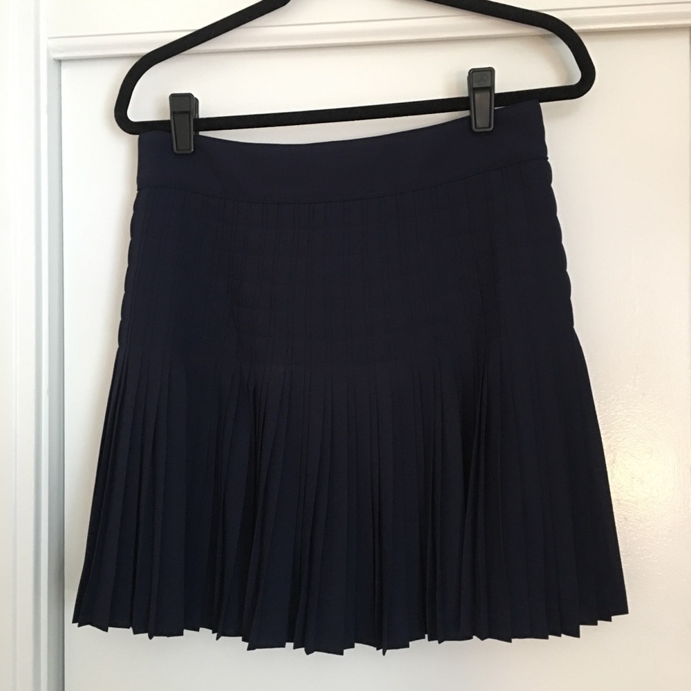 J. Crew Navy Pleated Mini Skirt